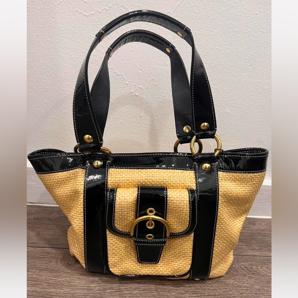 Coach Legacy Straw Tote Bag